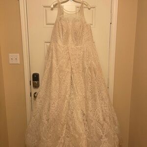 White by Vera Wang Cream Halter Sleeveless Gown